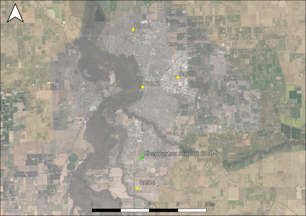 Rain Gauge Locations, Shepparton